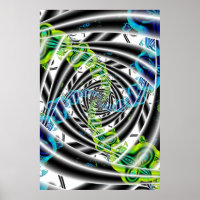 Incomplet | Art fractal bleu et vert