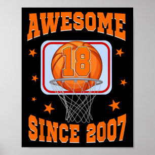 Poster Incroyable 18 Ans Depuis 2007 18e Anniversaire Ske