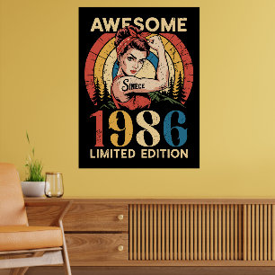 Poster Incroyable depuis 1986 Vintage 40 ans Anniversaire