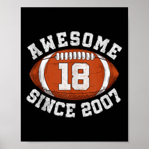 Poster Incroyable Depuis 2007 Cadeaux de Foot pour 18 Ans