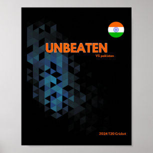 Poster Inde invaincue contre le Pakistan Cricket T20 New
