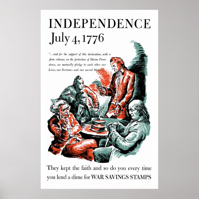 Poster Indépendance 4 juillet 1776 (Devant)