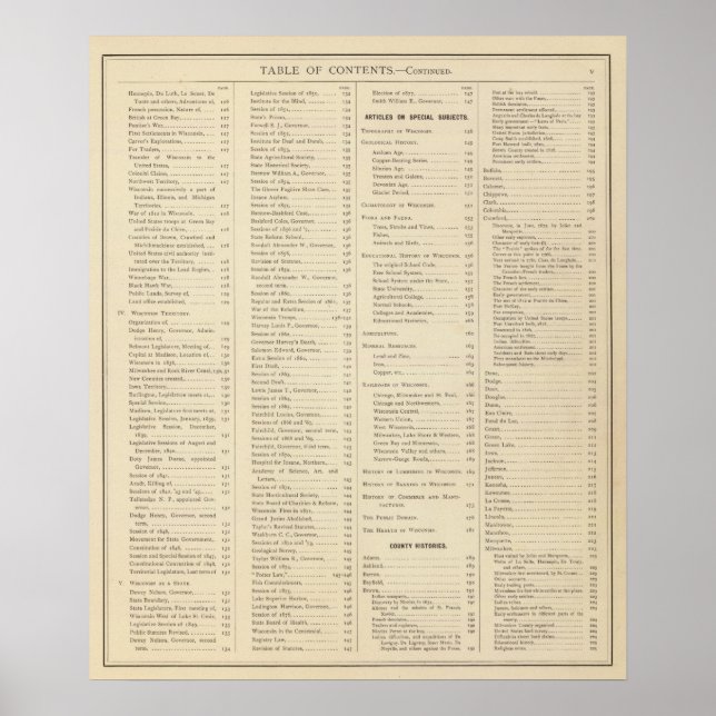 Poster Index des atlas historiques du Wisconsin page (Devant)