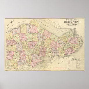 Poster Index Map of Boston