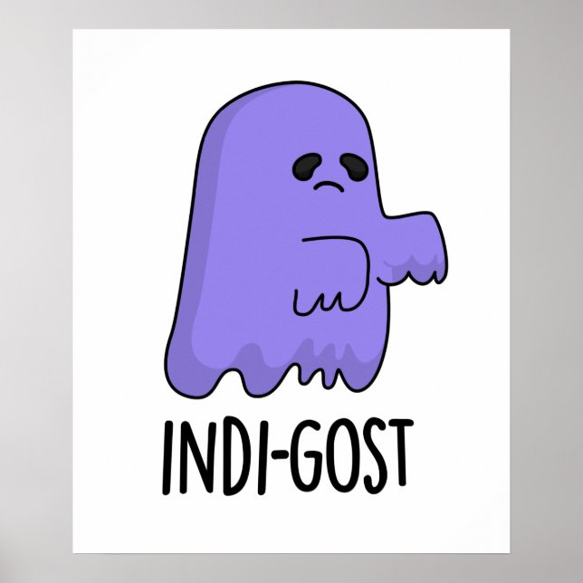 Poster Indi-gost Funny Halloween Indigo Ghost Pun (Devant)