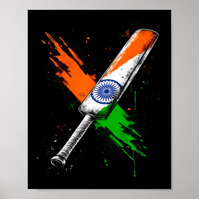 Poster India Cricket T Cricket Warrior British Flag Crick (Devant)