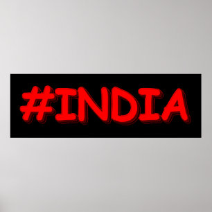 Poster "#India" Joli design. Commandez dès maintenant