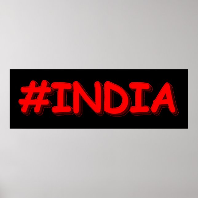 Poster "#India" Joli design. Commandez dès maintenant  (Devant)
