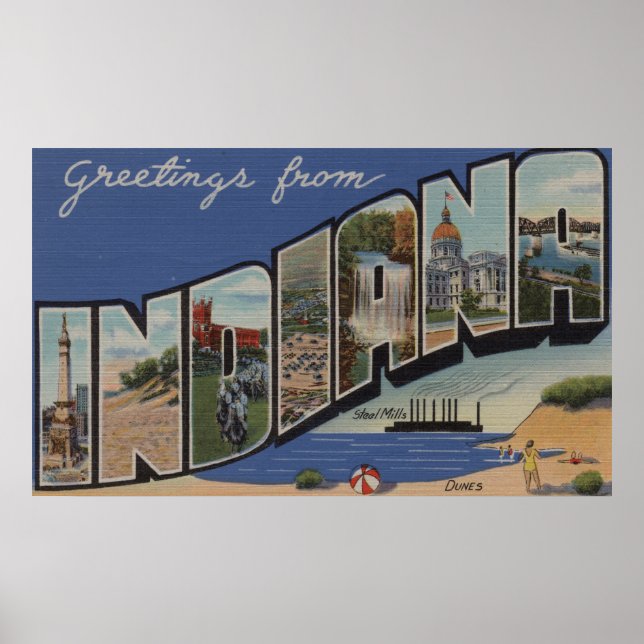 Poster Indiana (aciéries/dunes de sable) (Devant)