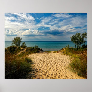 Poster Indiana Dunes, Lake Michigan