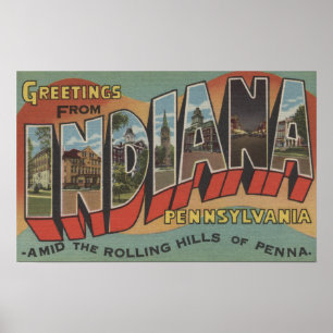 Poster Indiana, Pennsylvanie - Scènes de grandes lettres