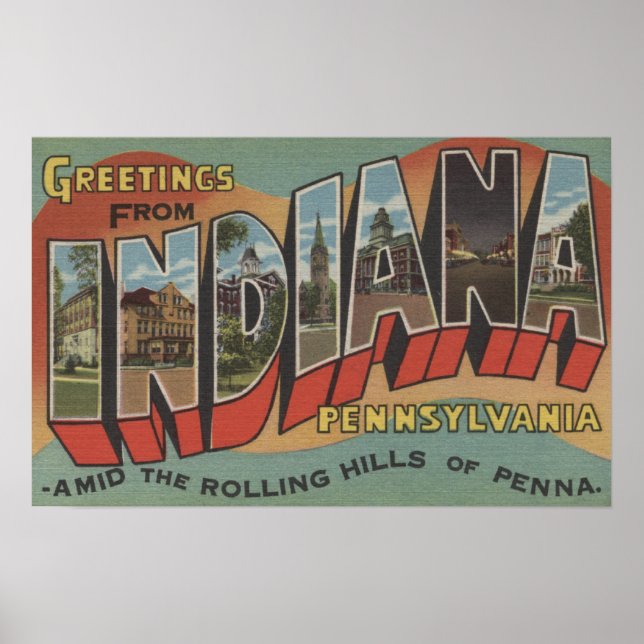 Poster Indiana, Pennsylvanie - Scènes de grandes lettres (Devant)