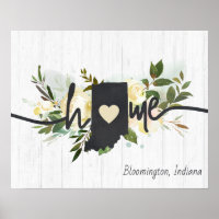 Indiana State Personnalisé Your Home City Rustic
