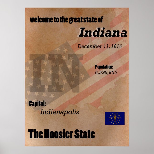 Poster Indiana The Hoosier State Classic (Devant)