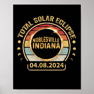 Poster Indiana Total Solar Eclipse Party 2024 Totalité
