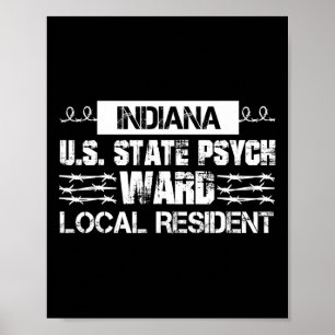 Poster Indiana U.S. Inmate Psych Ward County State Jail H