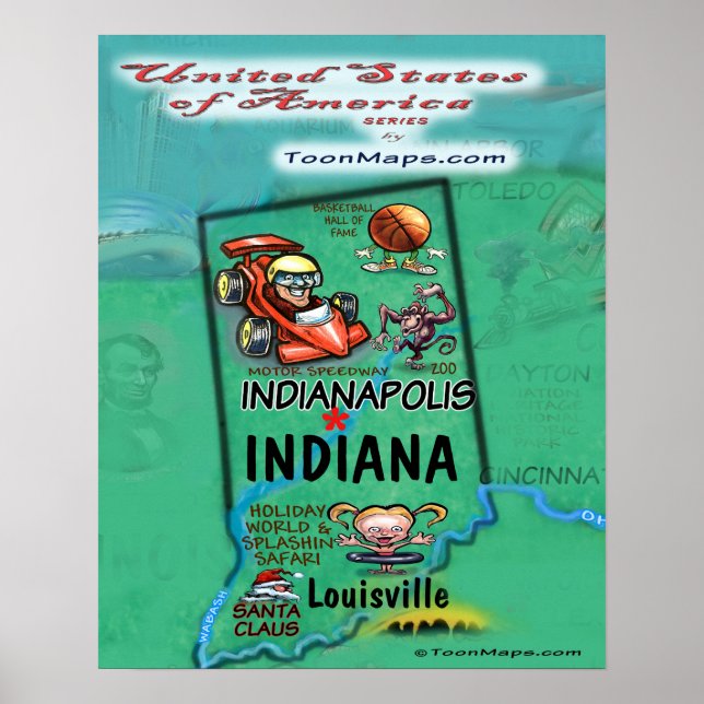 Poster Indiana USA (Devant)