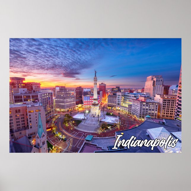 Poster Indianapolis, Indiana, États-Unis (Devant)