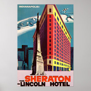 Poster Indianapolis Indiana Lincoln Hotel