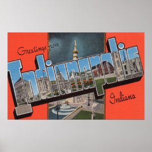 Poster Indianapolis, Indiana (plaza de ville)
