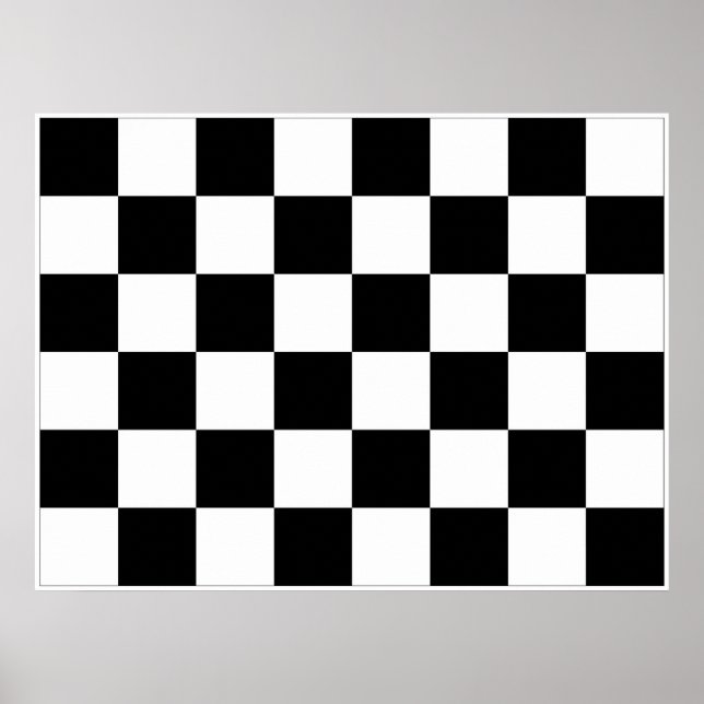 Poster Indicateur de course automatique À damiers noir et (Devant)