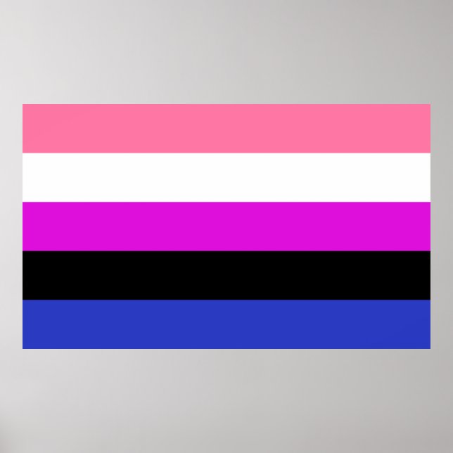 Poster Indicateur de la fierté du fluide genderfluide (Devant)