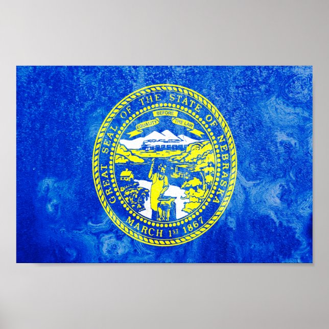 Poster Indicateur de l'État du Nebraska (Devant)