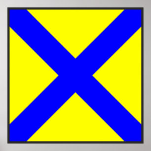 Poster indicateur de signal de l'alphabet maritime numéro