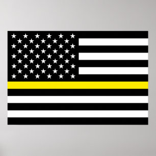 Poster Indicateur Dispatchers de ligne jaune mince