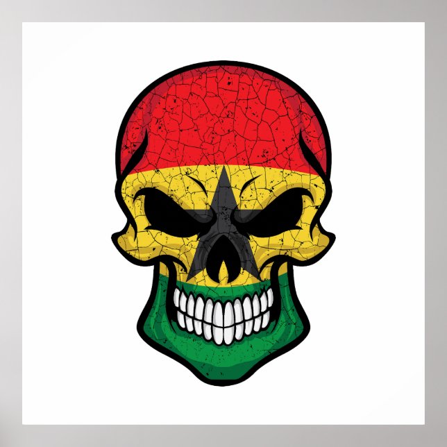 Poster Indicateur du crâne souriant du Ghana (Devant)