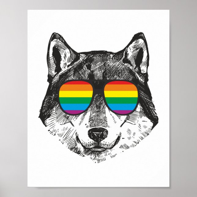 Poster Indicateur Gay pride Lgbt WOLF PRIDE (Devant)