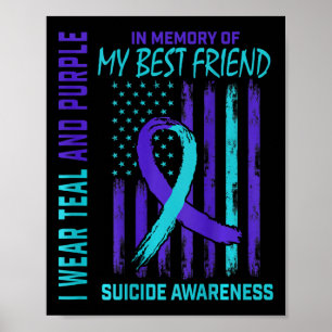 Poster Indicateur turquoise de sensibilisation au suicide