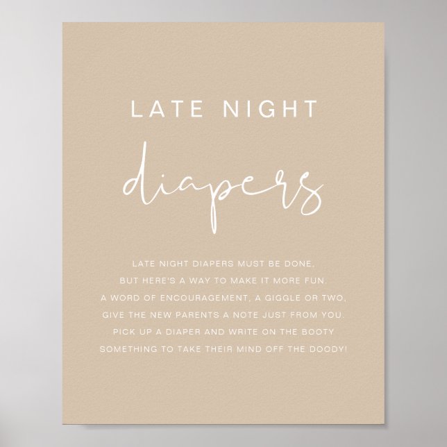Poster INDIE Bohemian Beige Late Night Diapers Jeu (Devant)