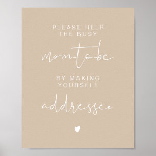Poster INDIE Boho Beige Baby Adressez le panneau Envelopp