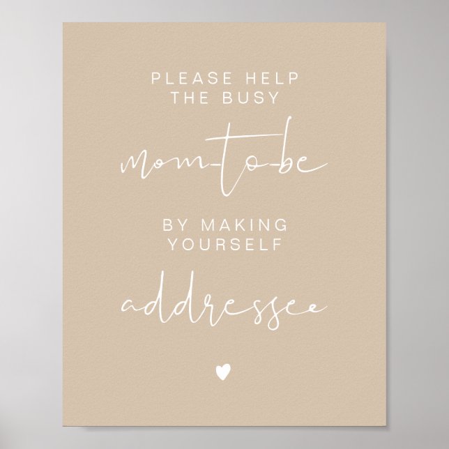 Poster INDIE Boho Beige Baby Adressez le panneau Envelopp (Devant)