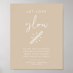 Poster INDIE Boho Beige Let Love Mariage Signal