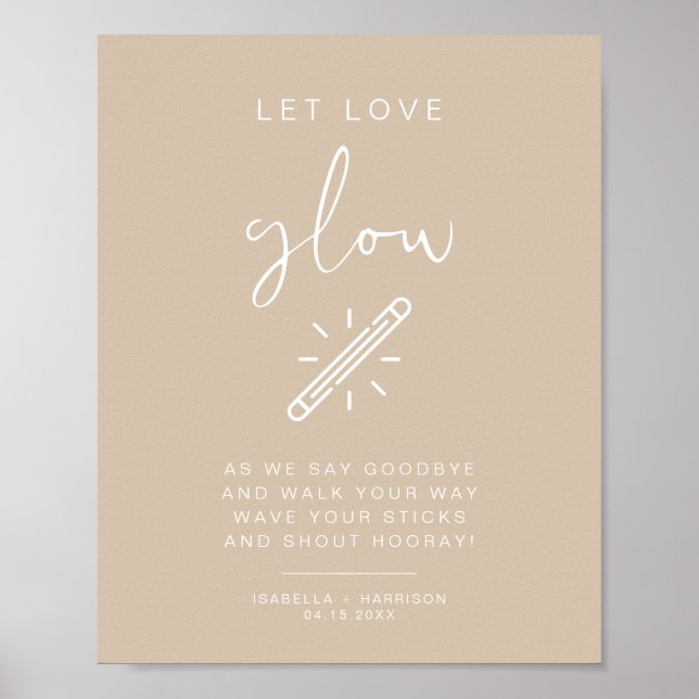 Poster INDIE Boho Beige Let Love Mariage Signal (Devant)