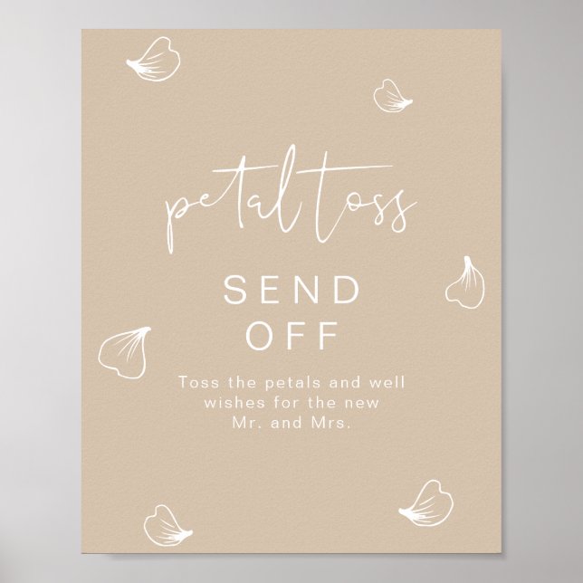 Poster INDIE Boho Beige Mariage Petal Toss Envoyer (Devant)