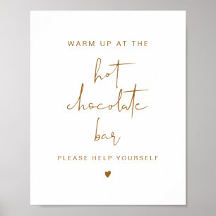 Poster INDIE Boho Terracotta Hot Chocolate Bar Sign