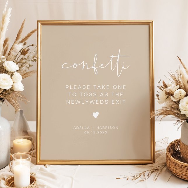 Poster INDIE Boho Terre Toné Beige Confetti Toss (Créateur téléchargé)