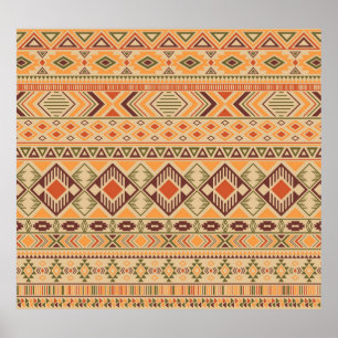 Poster Indien péruvien : Tribal Geometry Seamless