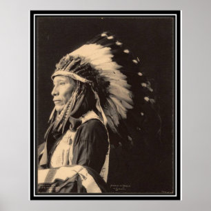 Poster Indien vintage : Effrayé d'Eagle, Sioux -