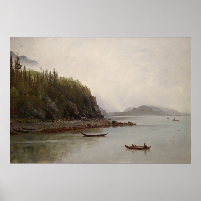 Poster Indiens Pêche Albert Bierstadt (Devant)