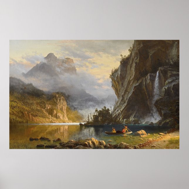 Poster Indiens Spear Fishing Albert Bierstadt (Devant)