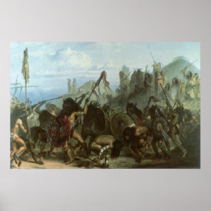 Poster Indiens vintages, Danse de Bison par Karl Bodmer