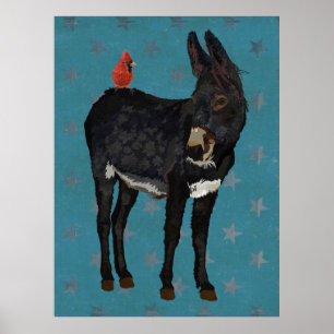 Poster INDIGO DONKEY & CARDINAL Art