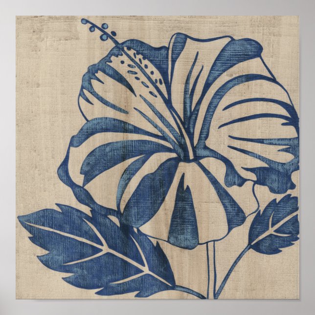 Poster Indigo Hibiscus (Devant)