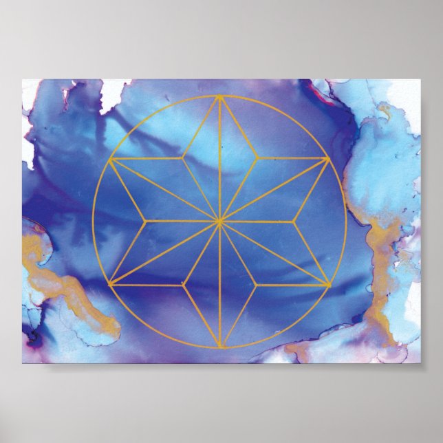 Poster Indigo star / modèle de crystalgrid (Devant)
