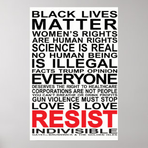 Poster indivisible Noir/Rouge sur la couleur clair