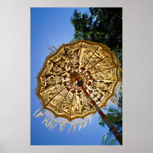 Poster Indonésie, Bali Temple parapluie